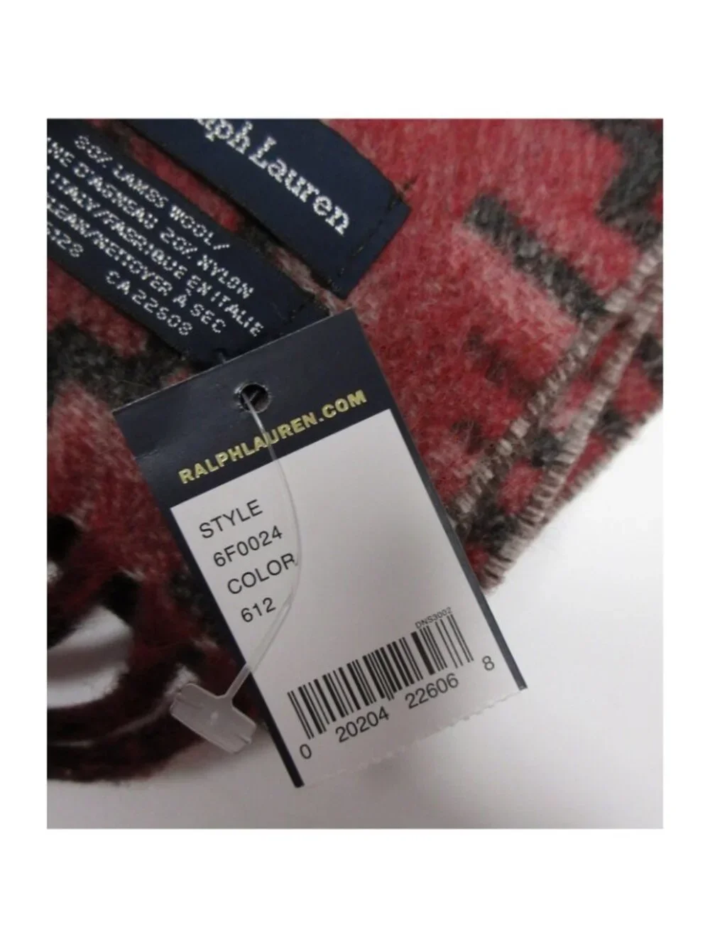 VINTAGE Polo Ralph Lauren Scarf Red Lambs Wool Southwestern Aztec 90s